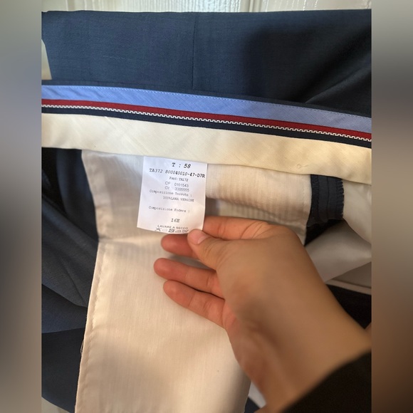 Blue Two-Piece Men’s Suit Italian Tessuto Marzotto wool blend New with Tags - Picture 7 of 11